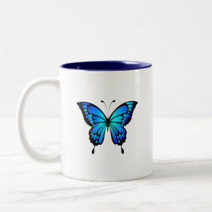 Blue Butterfly Keramik Tasse