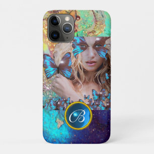 BLUE BUTTERFLY LADY, AQUAMARIN GOLD SPARKLE GEM MO Case-Mate iPhone HÜLLE