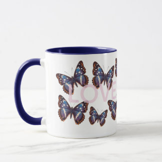 Blue Butterfly Love Tasse