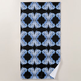 Blue Butterfly Mirrored Pattern Beach Handtuch