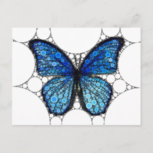 Blue Butterfly Mosaik Postkarte