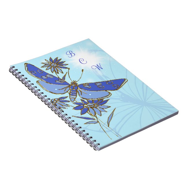 Blue Butterfly Notebook Notizblock (Rechte Seite)