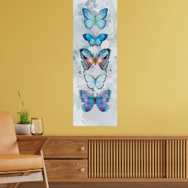 Blue Butterfly Panel Poster