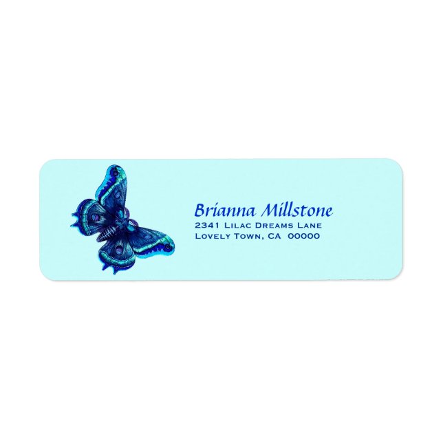 Blue Butterfly Rücksendeadresse (Vorne)
