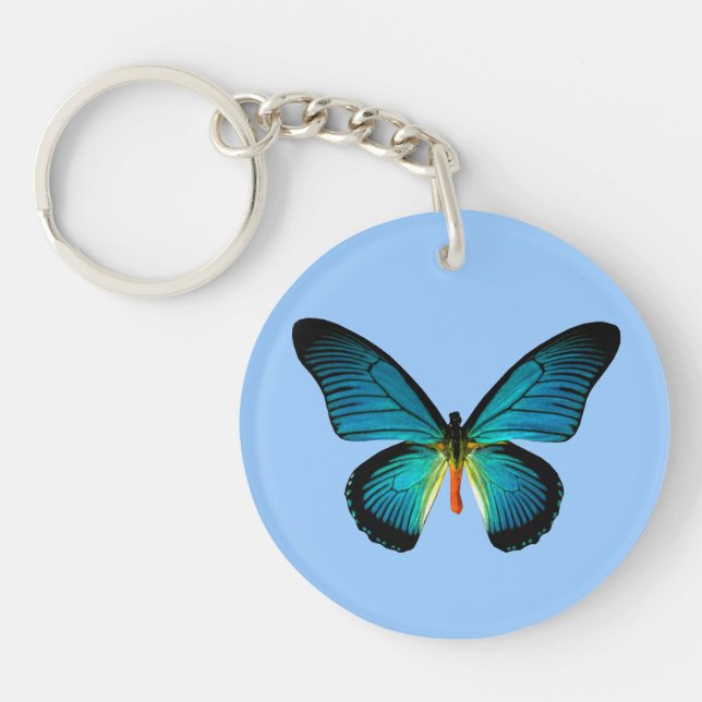 Blue Butterfly Schlüsselkette Schlüsselanhänger (Vorderseite)