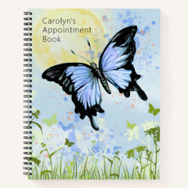Blue Butterfly Spiral Notebook Notizbuch