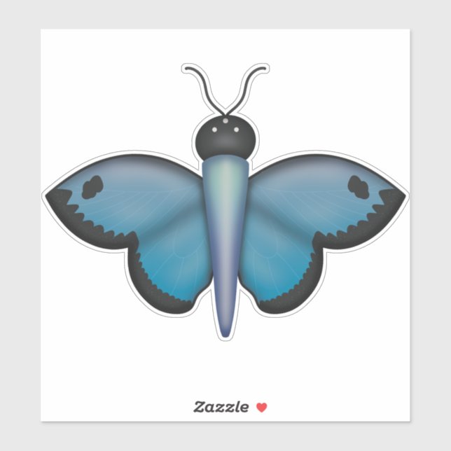 Blue Butterfly Sticker (Blatt)