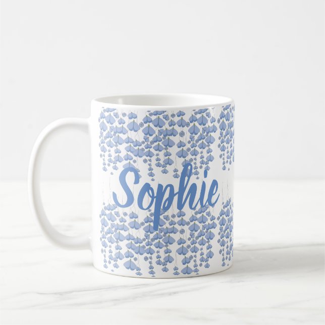 Blue Butterfly Swarm Custom Kaffeetasse (Links)