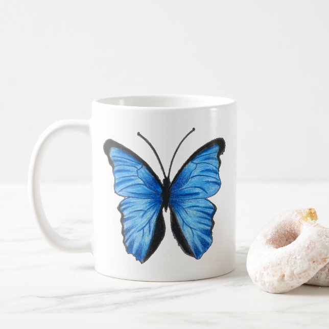 Blue Butterfly Tee Tasse (Mit Donut)