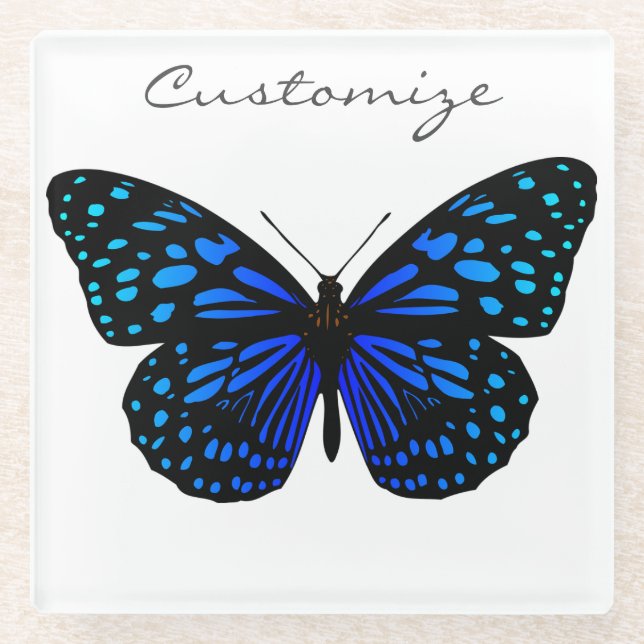 Blue Butterfly Thunder_Cove Glasuntersetzer (Vorderseite)