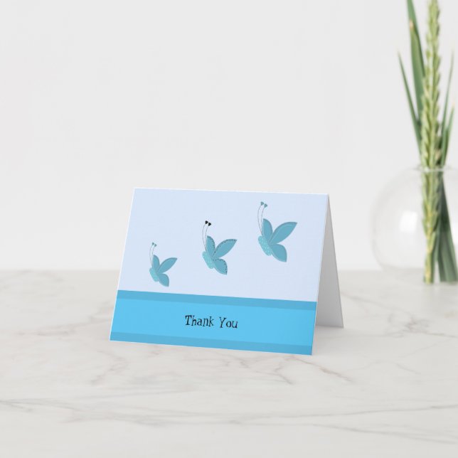 Blue Butterfly Vielen Dank Dankeskarte (Vorderseite)