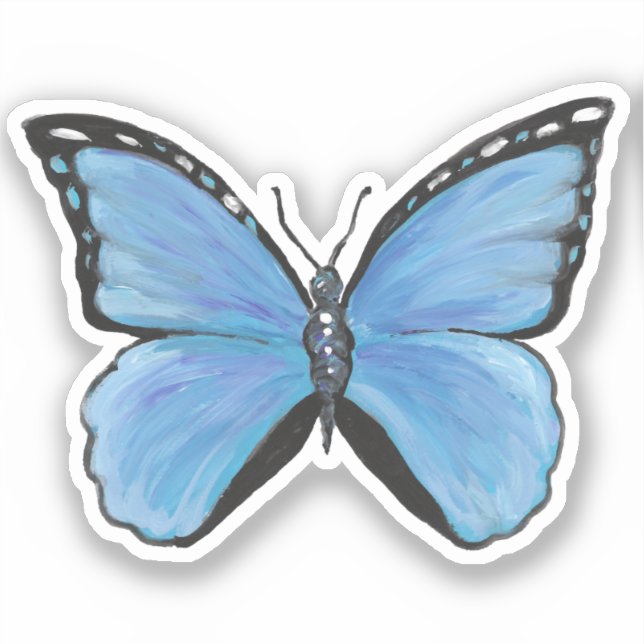 Blue Butterfly Vinyl Sticker (Vorderseite)