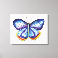 Blue Butterfly Wasserfarben Single Leinwand
