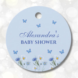Blue Butterfly Wildblume Baby Dusche Danke Geschenkanhänger