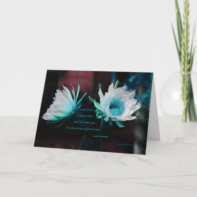 "Blue Cactus #70" mit Gedicht: Freundschaft defini Karte (Vorderseite)