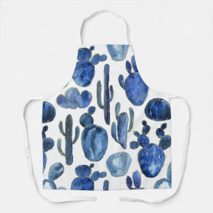 Blue Cactus Gold Desert Chic NAME Travel Southwest Schürze