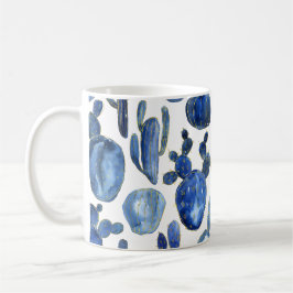 Blue Cactus Gold NAME Moderne schicke Wüste Kaffeetasse