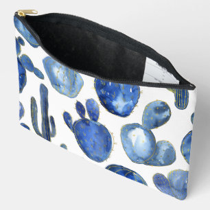 Blue Cactus Gold White Desert Travel Fun Zubehörtasche