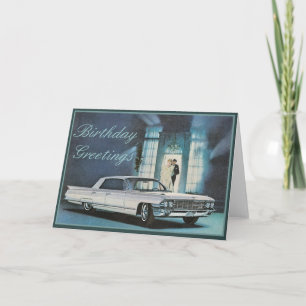 Blue Cadillac Elégante carte d'anniversaire