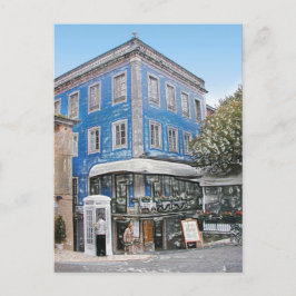 Blue Café an der Ecke Postkarte