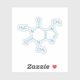 Blue Caffein Molecule Aufkleber