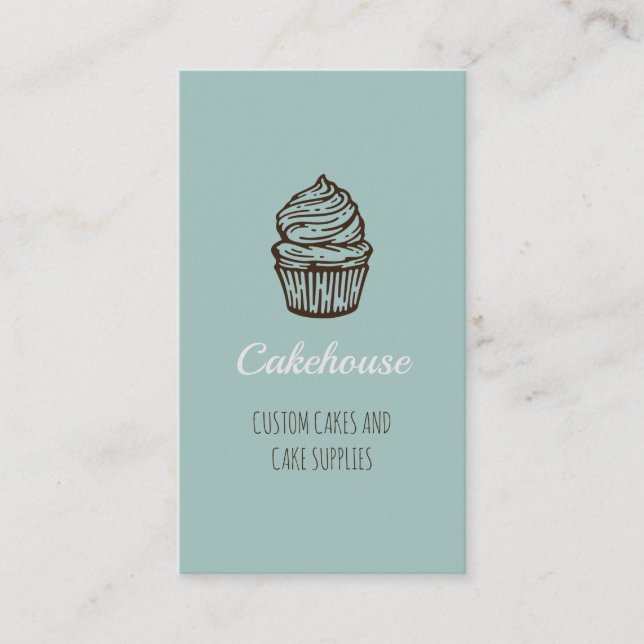 Blue Cake, Cupcake Business Cards Visitenkarte (Vorderseite)