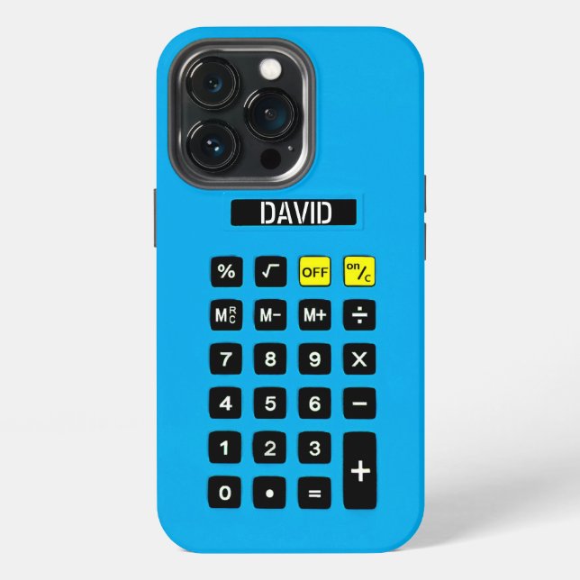 Blue Calculator mit Keypad iPhone 13 Pro Hülle (Hinten)