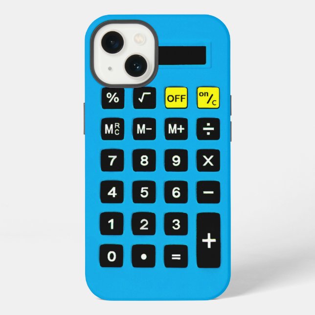 Blue Calculator mit Keypad iPhone Hülle (Rückseite)