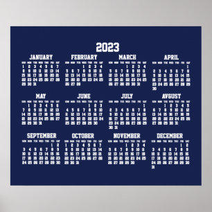 Blue Calendar 2023 Poster