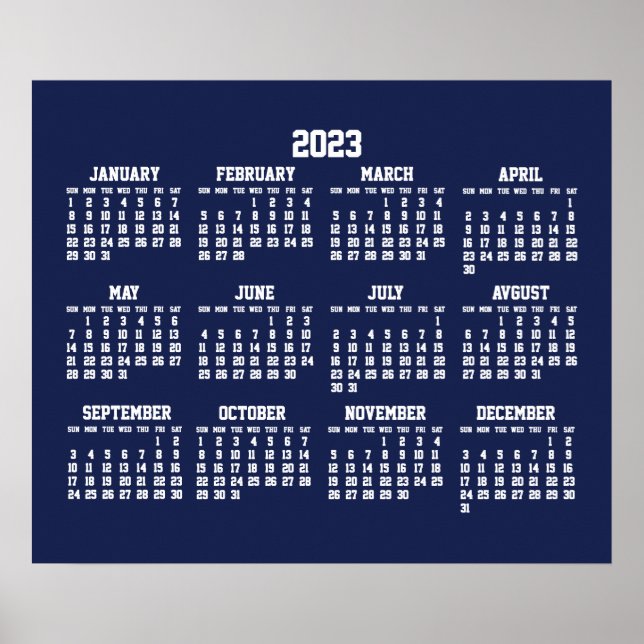 Blue Calendar 2023 Poster (Vorne)