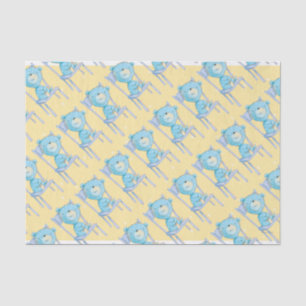 Blue Calico Bär lächeln auf dem Stuhl Seidenpapier