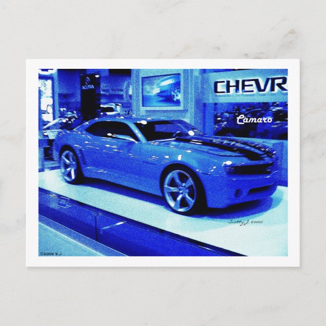 "Blue Camaro" © 2009 S.J. Postkarte (Vorderseite)