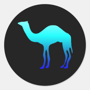 Blue Camel Runder Aufkleber
