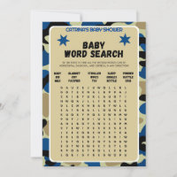 Blue Camouflage Baby Dusche - bestellbarer Name, 1