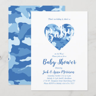 Blue Camouflage Baby Dusche Camouflage Country Boy Einladung