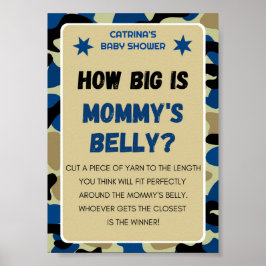 Blue Camouflage Baby Duschzeichen Poster