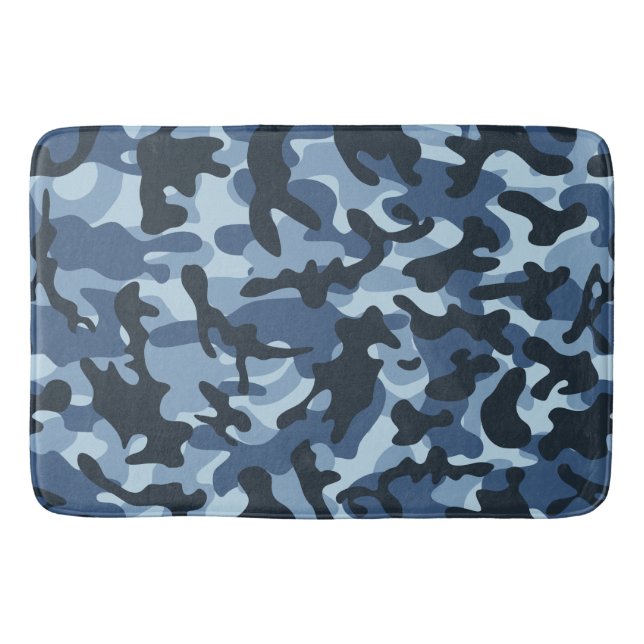 Blue Camouflage Badematte (Vorderseite)