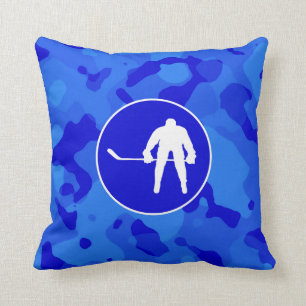 Blue Camouflage; Camouflage Hockey Kissen