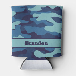 Blue Camouflage Cooles benutzerdefiniertes Muster Dosenkühler
