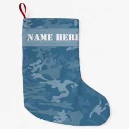 Blue Camouflage Custom Christmas Camouflage Kleiner Weihnachtsstrumpf
