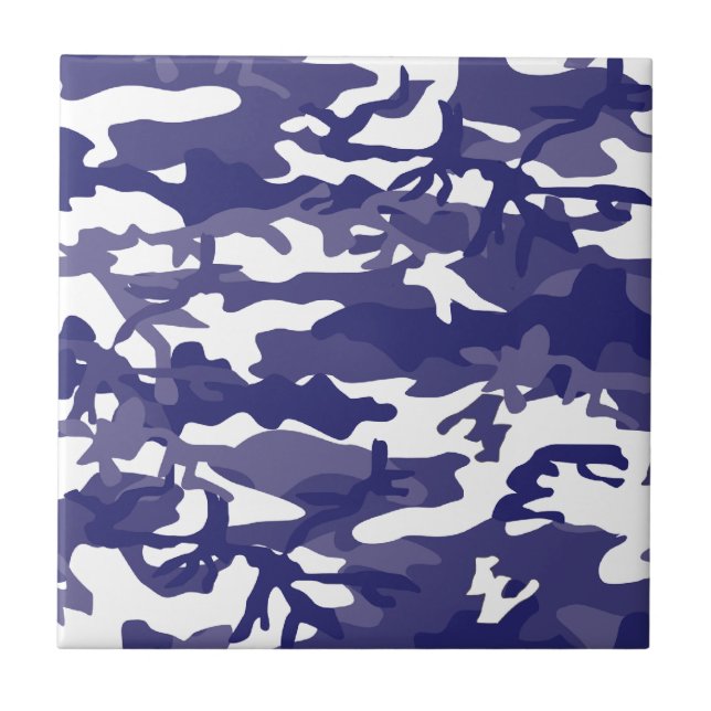 Blue Camouflage Fliese (Vorderseite)