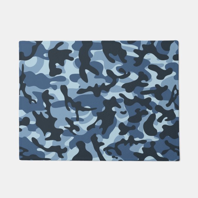Blue Camouflage Fußmatte (Vorderseite)
