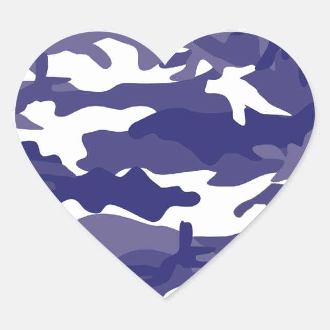 Blue Camouflage Herz-Aufkleber (Vorderseite)