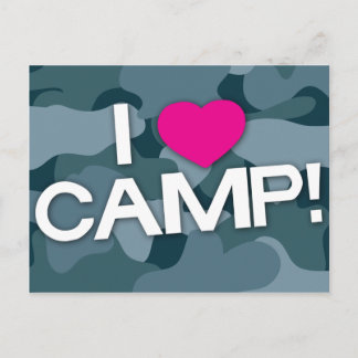 Blue Camouflage I LIEBE CAMP! Postkarte