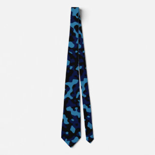 Blue Camouflage in Sky Blue und Black Krawatte