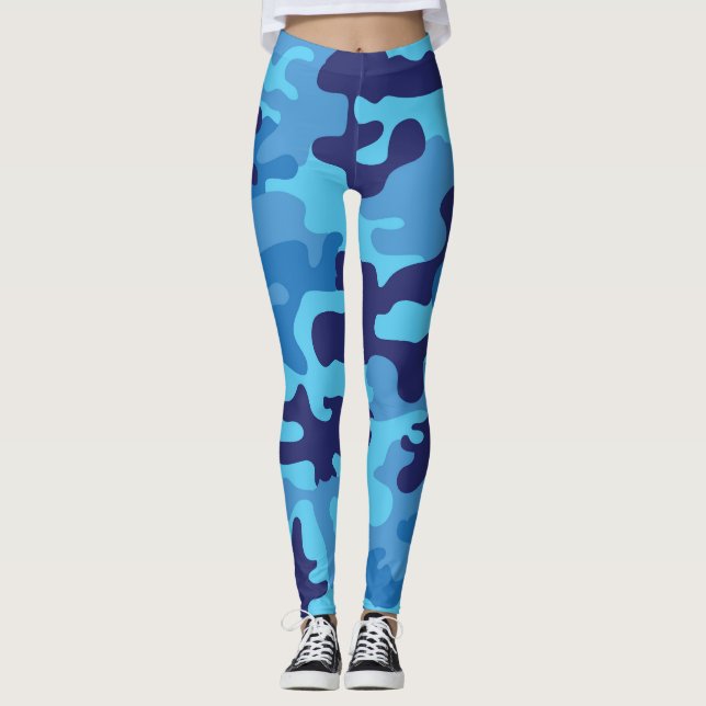 Blue Camouflage Leggings (Vorderseite)