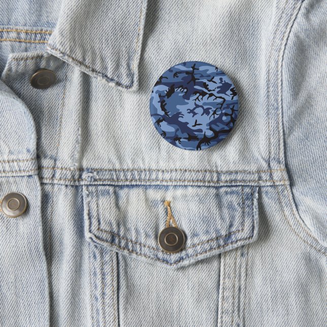 Blue Camouflage, Militär, Armee Button (Beispiel)