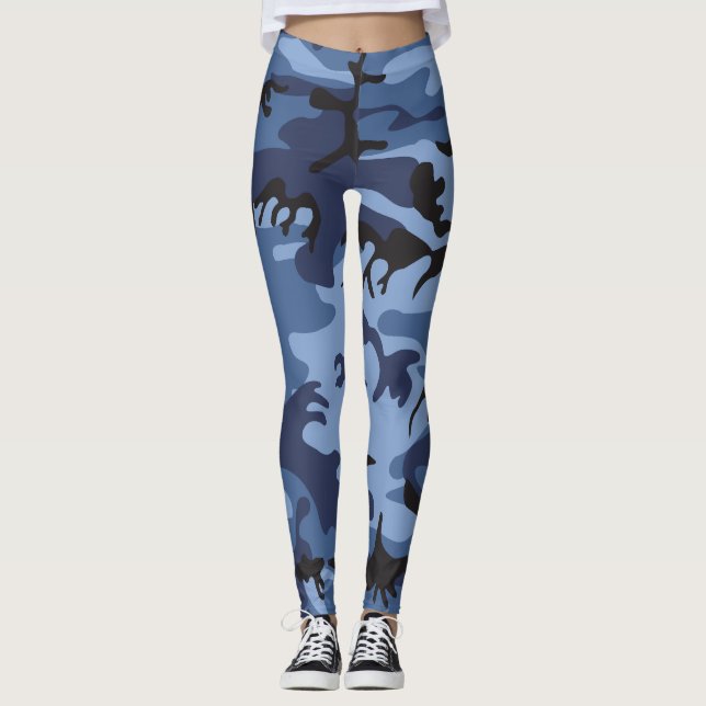 Blue Camouflage, Militär, Armee Leggings (Vorderseite)