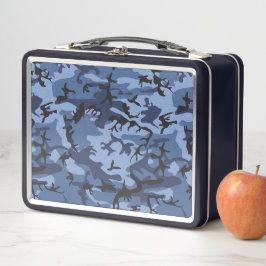 Blue Camouflage, Militär, Armee Metall Brotdose