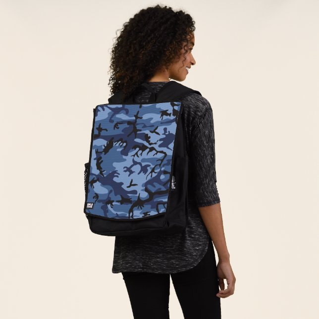 Blue Camouflage, Militär, Armee Rucksack (Ausgewaschen)